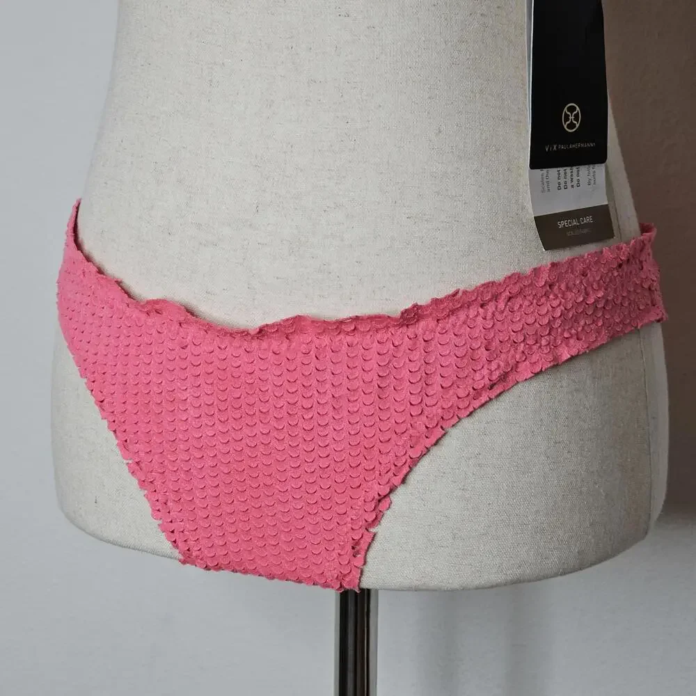 NWT VIX Paula Hermanny Women's Pink Two Piece Bikini Size Medium